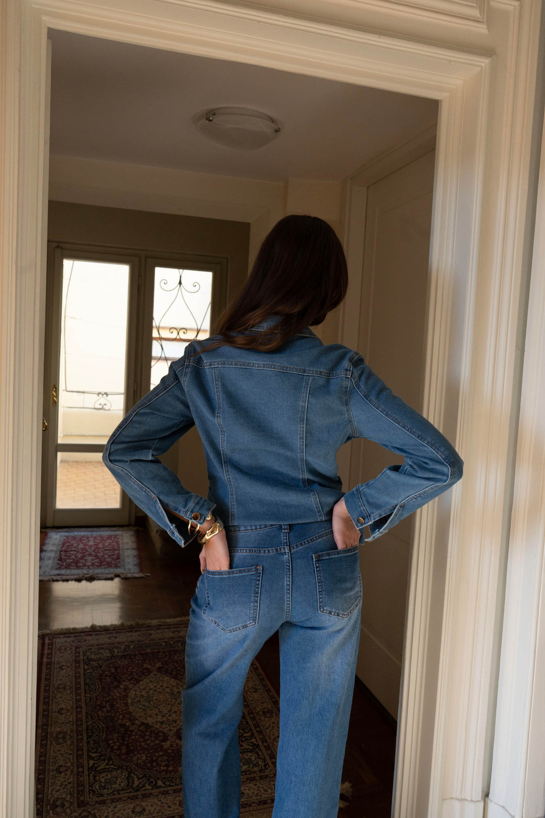 High-Waist Straight Leg Denim Jeans