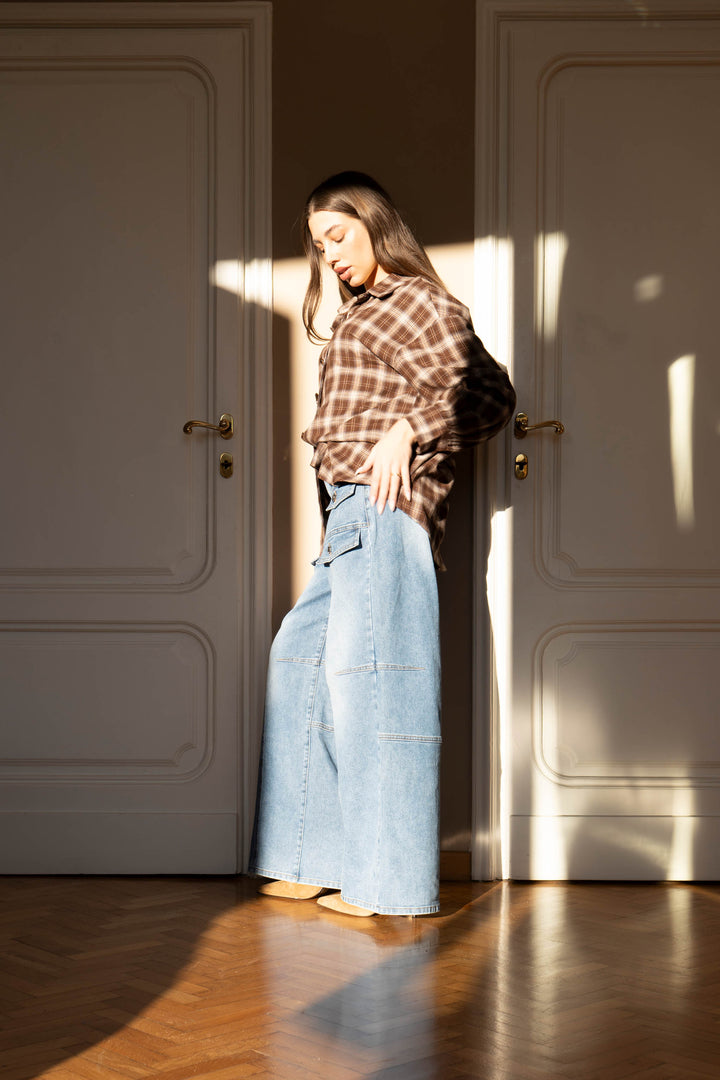 Relaxed Fit Plaid Button-Up Shirt