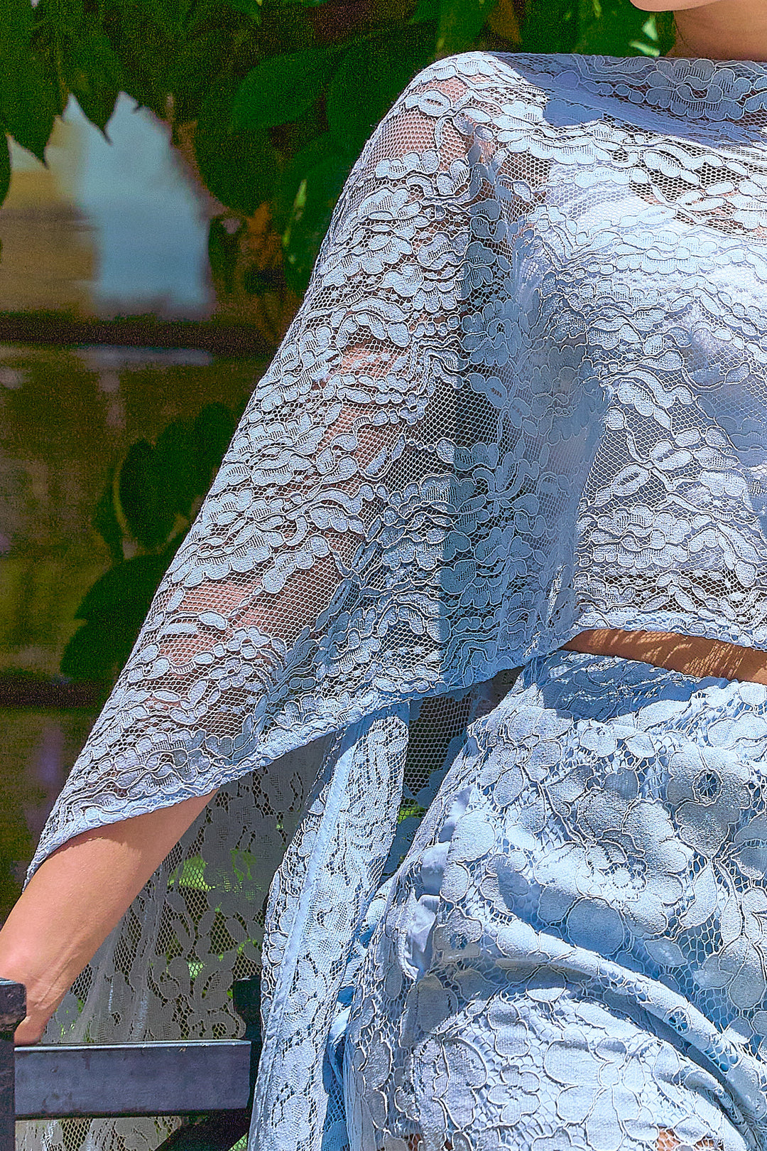 Lace Asymmetrical Top and Pants Set