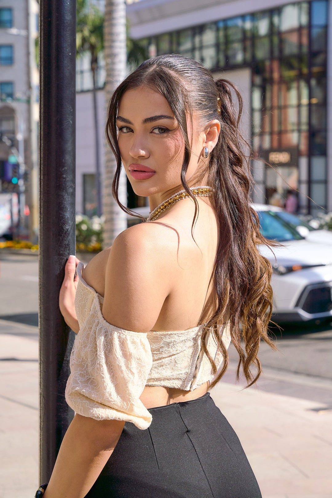 Lace Off the Shoulder Corset Top