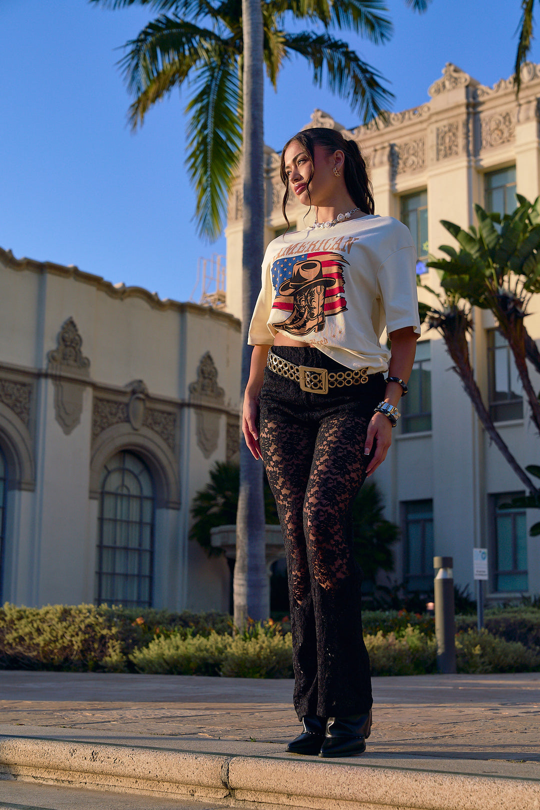 Lace Straight Leg Pants