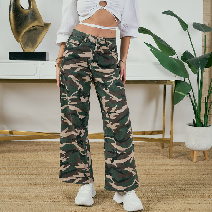 Camo Straight Leg Pants