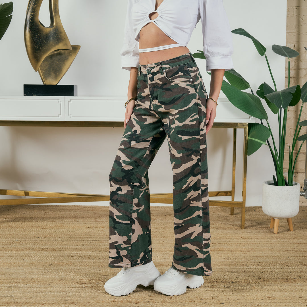 Camo Straight Leg Pants