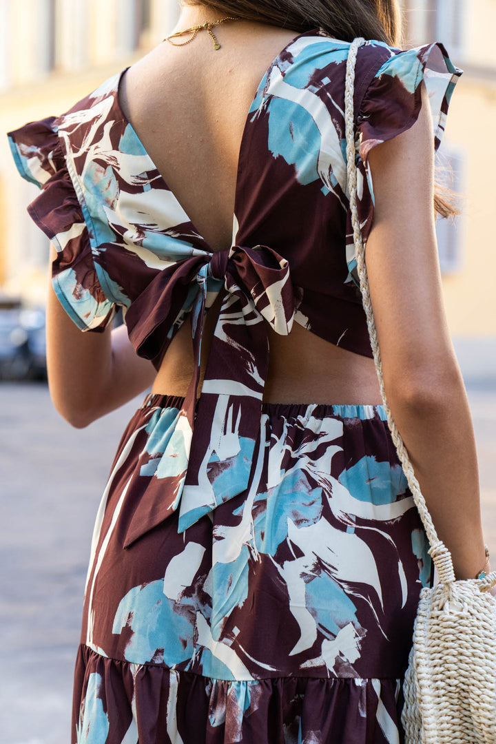 Allegra Belted Petal Maxi Dress