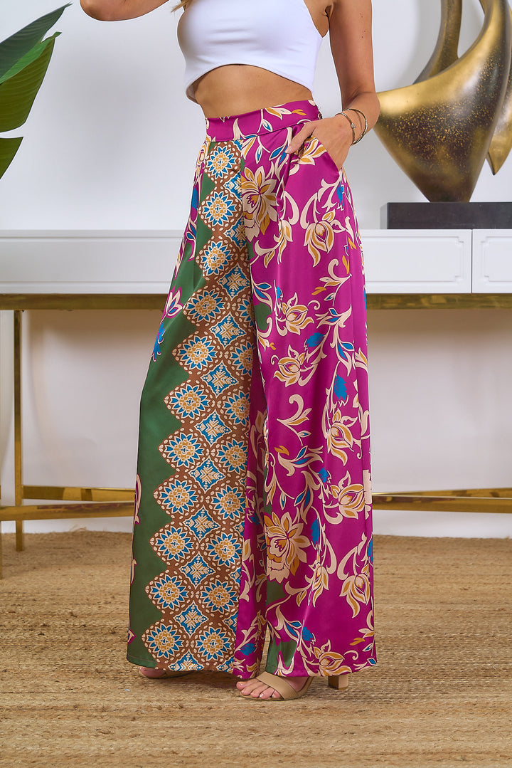 Printed Wide Leg Palazzo Pants