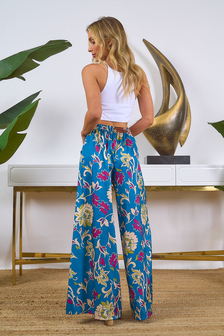 Printed Wide Leg Palazzo Pants