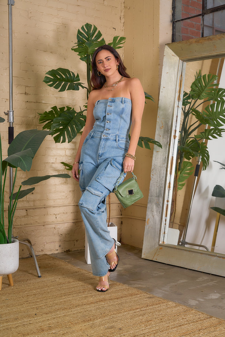 Cargo Denim Jumpsuit