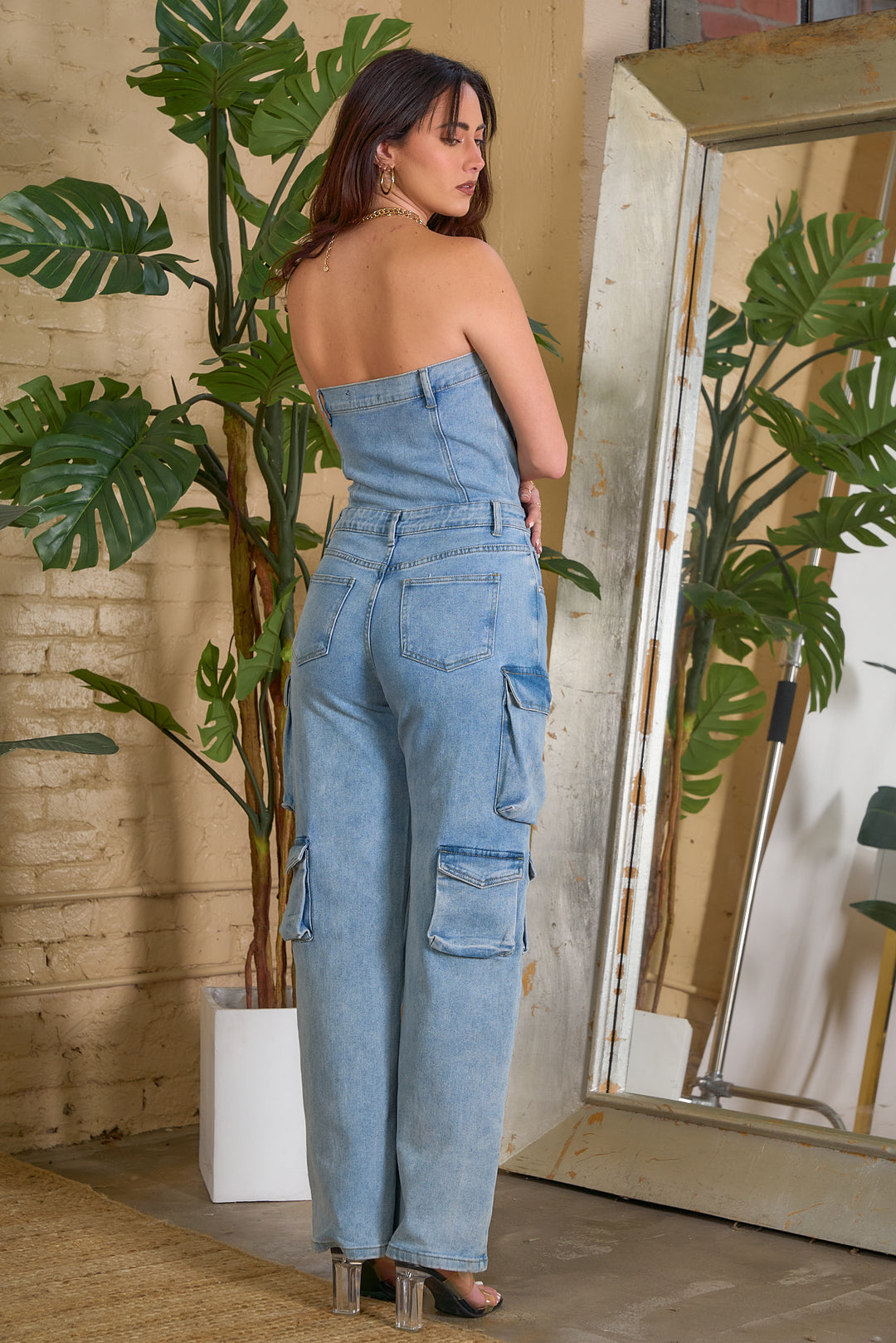 Cargo Denim Jumpsuit