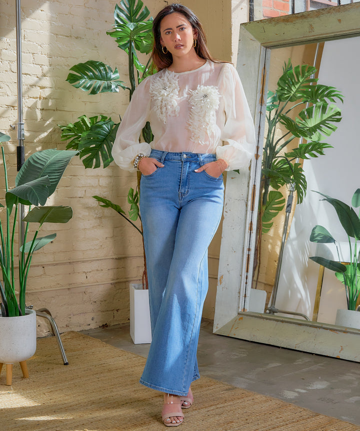 See-through 3D Flower Top