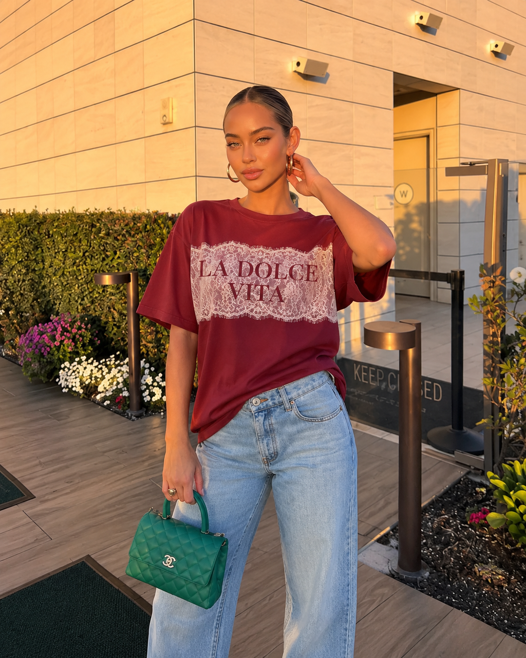 La Dolce Vita Lace Detail Tee