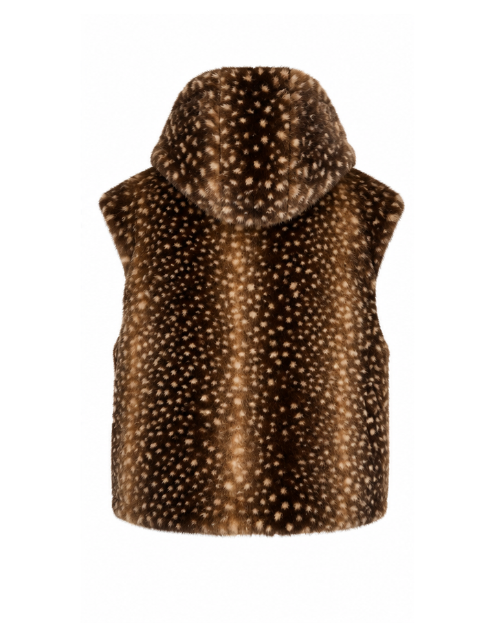 Textured Faux Fur Statement Vest