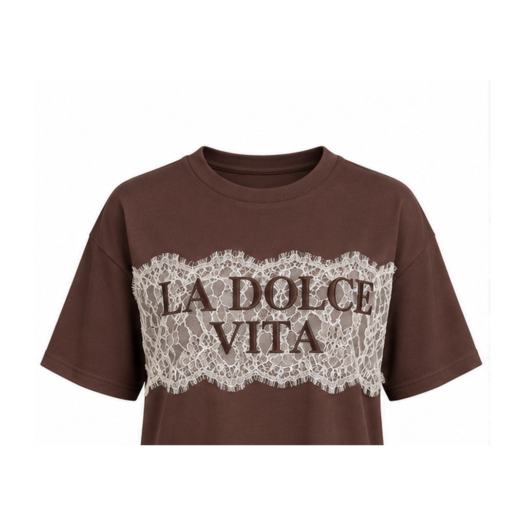 La Dolce Vita Lace Detail Tee