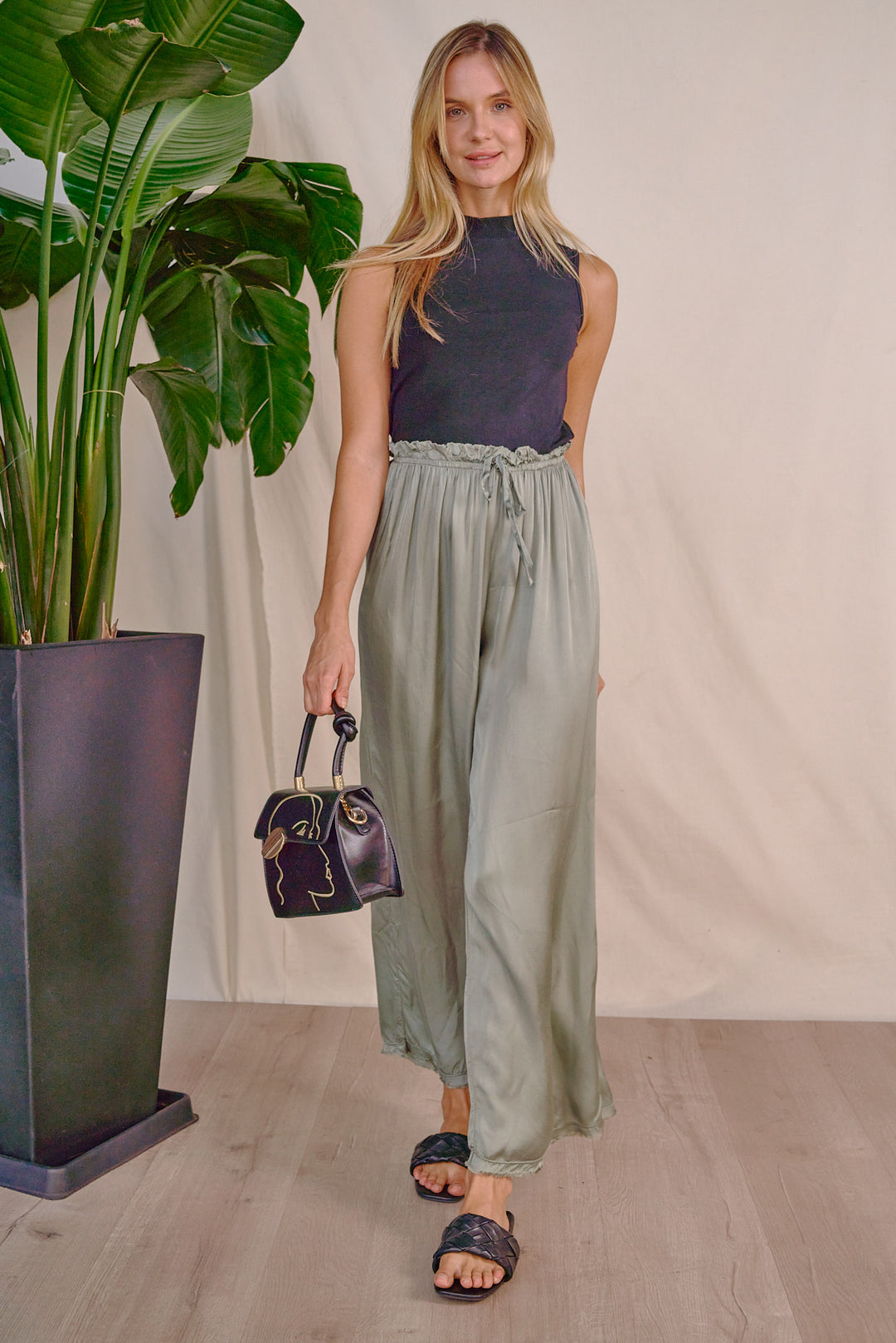 Relaxed and Comfy  Satin Wide-Leg Pants