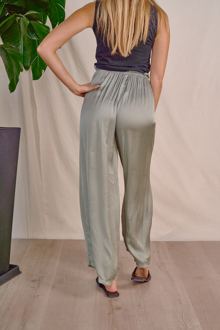 Relaxed and Comfy  Satin Wide-Leg Pants