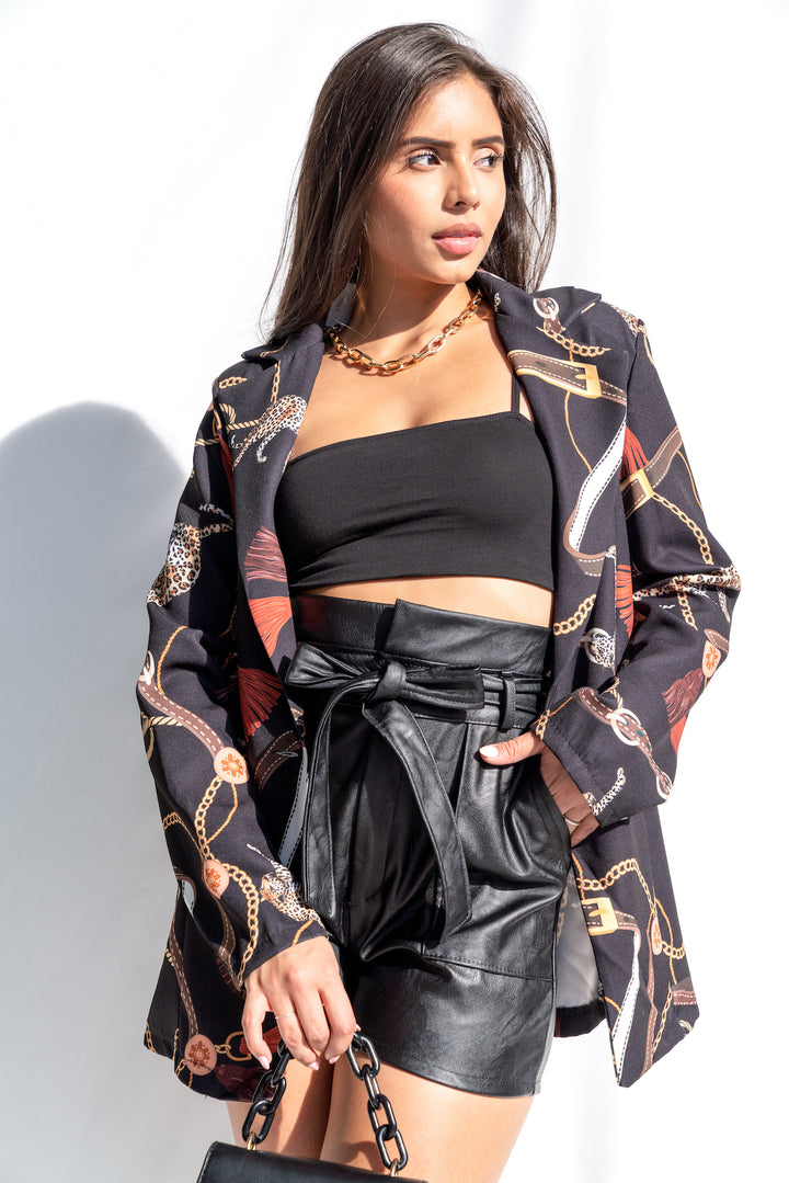 Abstract Rope/Chain Long Blazer