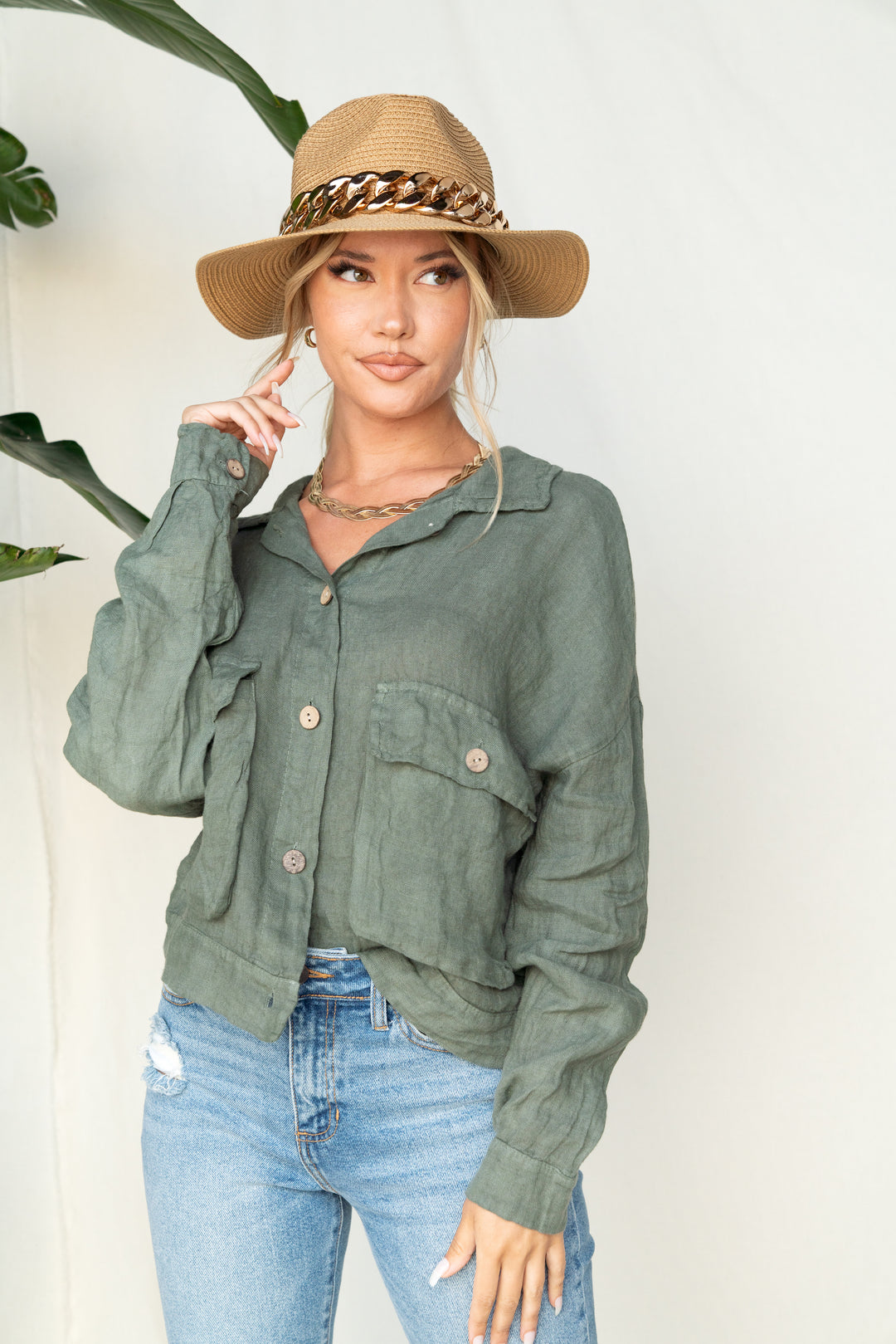 Linen Cropped Jacket