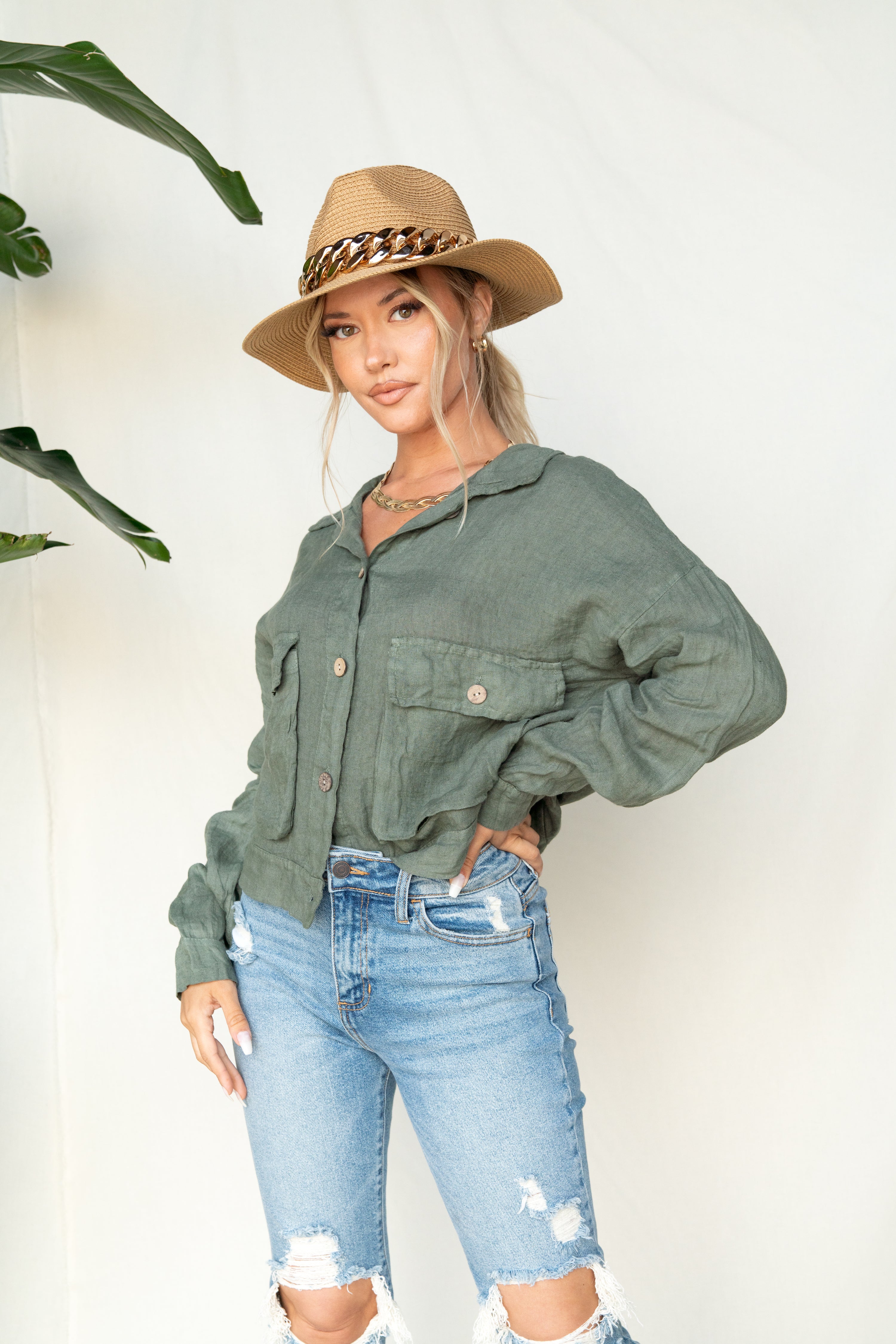 Linen Cropped Jacket – I Too Fashion