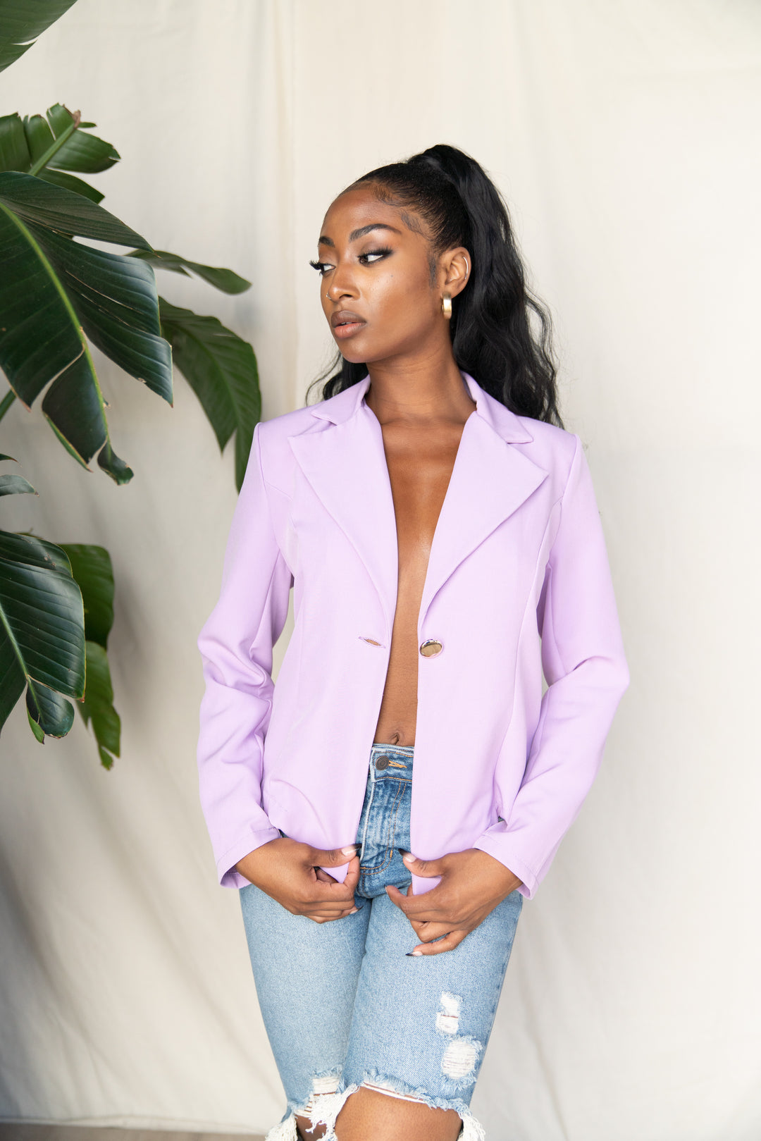 Asymmetrical Cropped Blazer